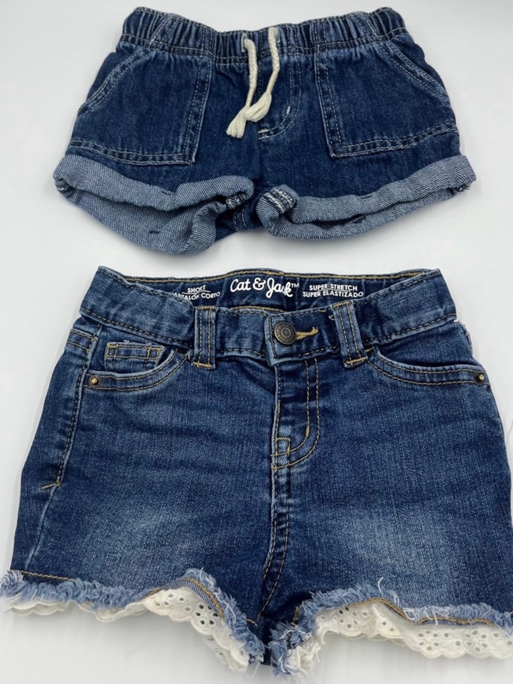 Cat & Jack Girls' Denim Shorts Set - Blue